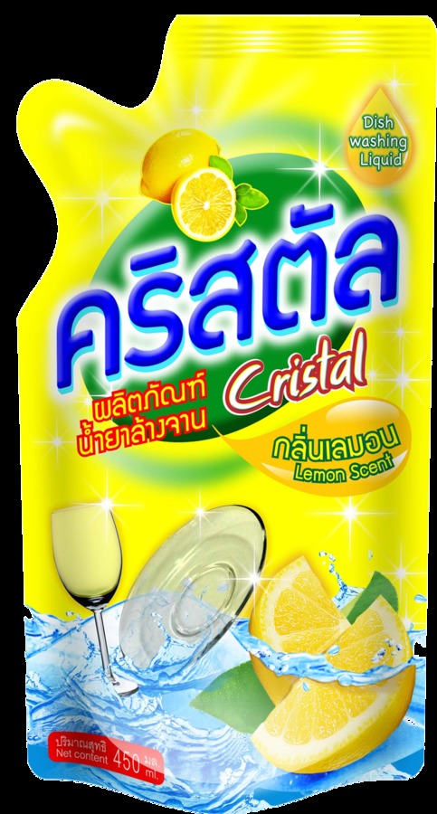 ผลิตภัณฑ์ น้ำยาล้างจาน คริสตัล กลิ่นเลมอน ช่วยกำจัดคราบมัน และกลิ่นคาวบนจานชาม กลิ่นหอมสะอาด