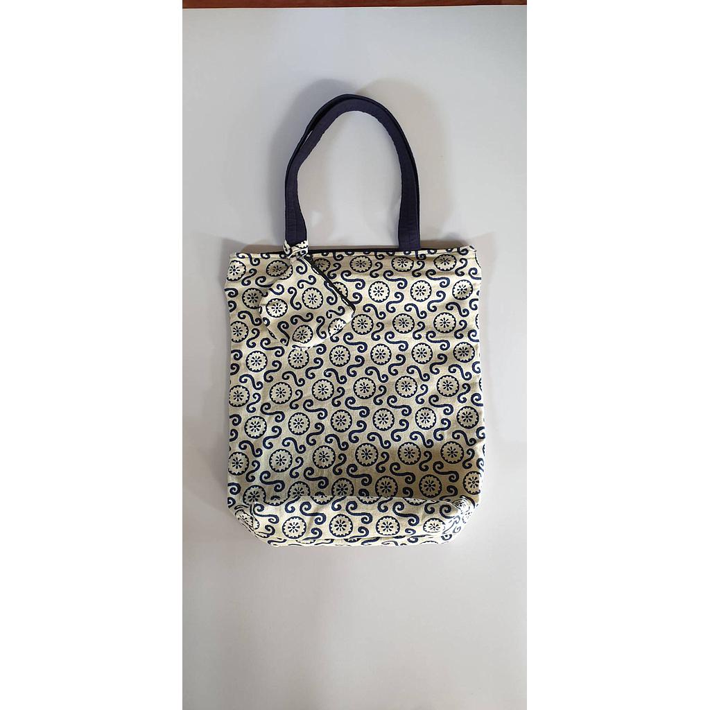 กระเป๋าสะพายผ้าฝ้ายทรงสูง