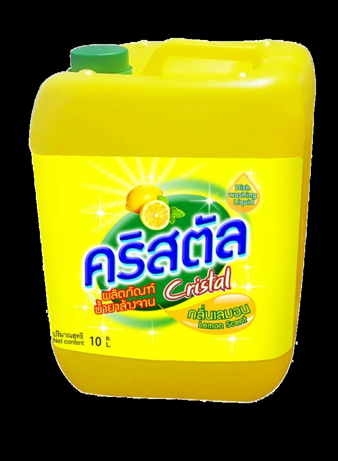 ผลิตภัณฑ์ น้ำยาล้างจาน คริสตัล กลิ่นเลมอน ช่วยกำจัดคราบมัน และกลิ่นคาวบนจานชาม กลิ่นหอมสะอาด ขนาด 10 ลิตร