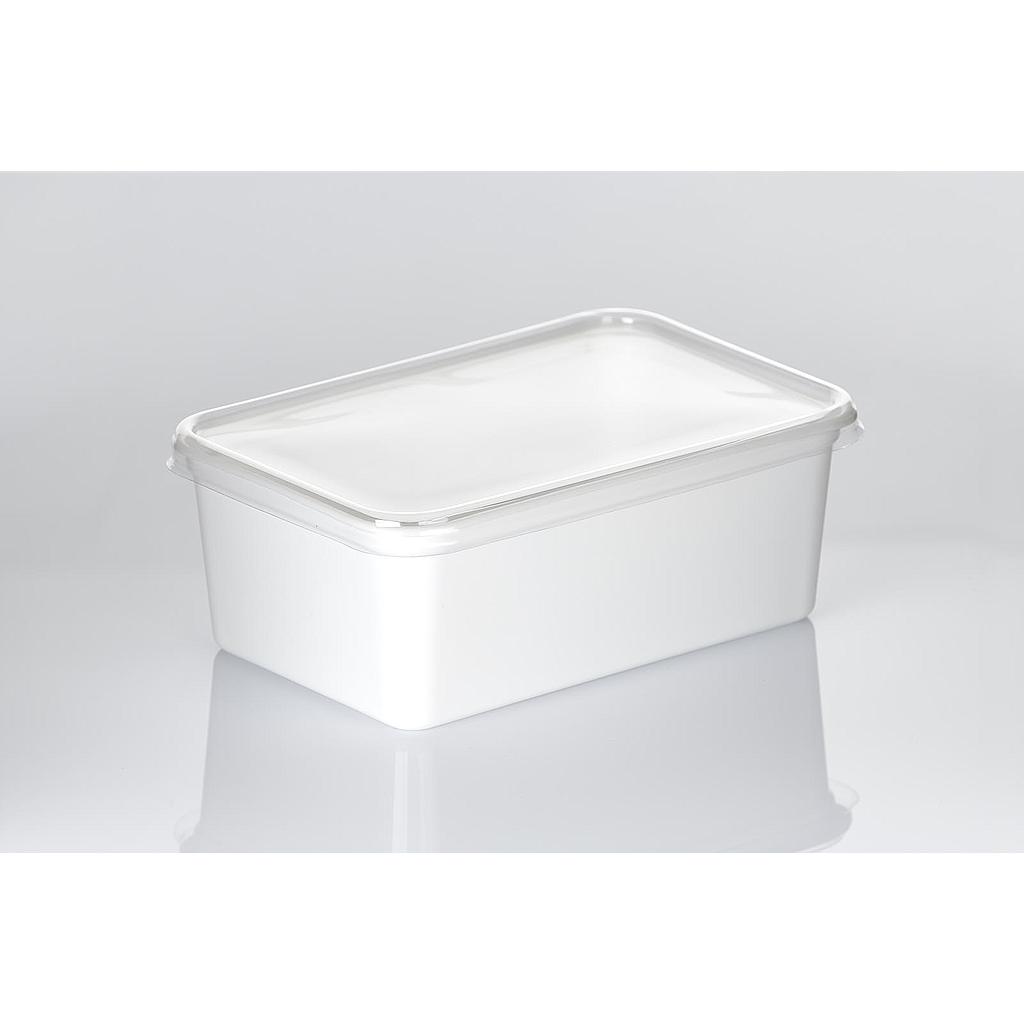 V501W-PET กล่อง 500 กรัมขาว + ฝาปิด PET