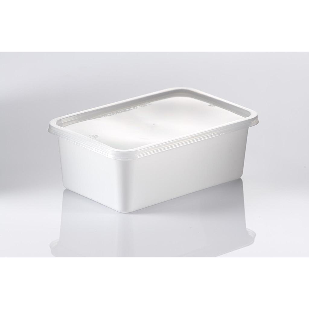V501W-PP กล่อง 500 กรัมขาว + ฝาปิด PP