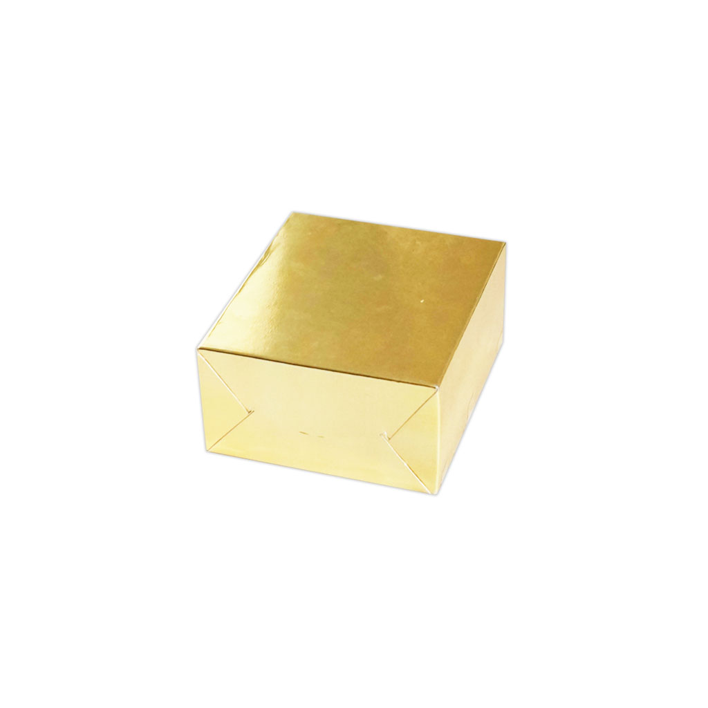 กล่องอาหารว่าง เล็ก&quot;ไม่เจาะรู&quot;ข้าง &quot;บรอนซ์ทอง&quot; แฮนเมด 12.5x12.5x7.5cm
