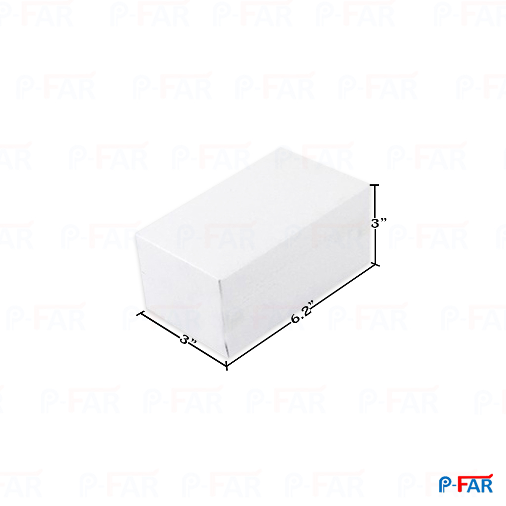 กล่องแม็ค ขาว 3 ชิ้น 3 x 6.2 x 3  นิ้ว (ห่อ 100 ใบ)