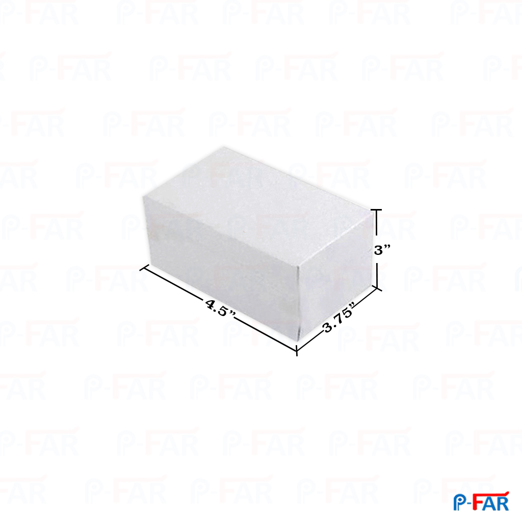 กล่องแม็ค ขาว 4 ชิ้น 3.75 x 4.5 x 3  นิ้ว (ห่อ 100 ใบ)