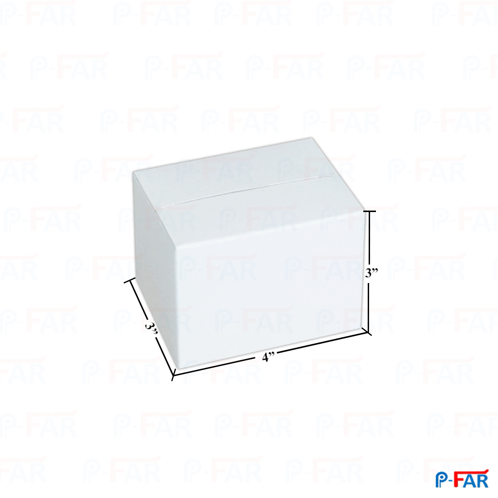 กล่องแม็ค ขาว 1 ชิ้น 3 x 4 x 3  นิ้ว (ห่อ100ใบ)