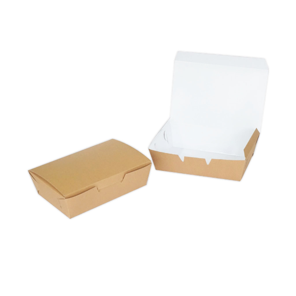 กล่องอาหารแฮนเมดเบอร์ 15 ไม่เจาะ ด้านในขาว  (10x16x5 cm.)