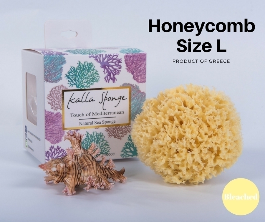 ฟองน้ำธรรมชาติ ชนิด Honeycomb ขนาด 12 สีเหลือง