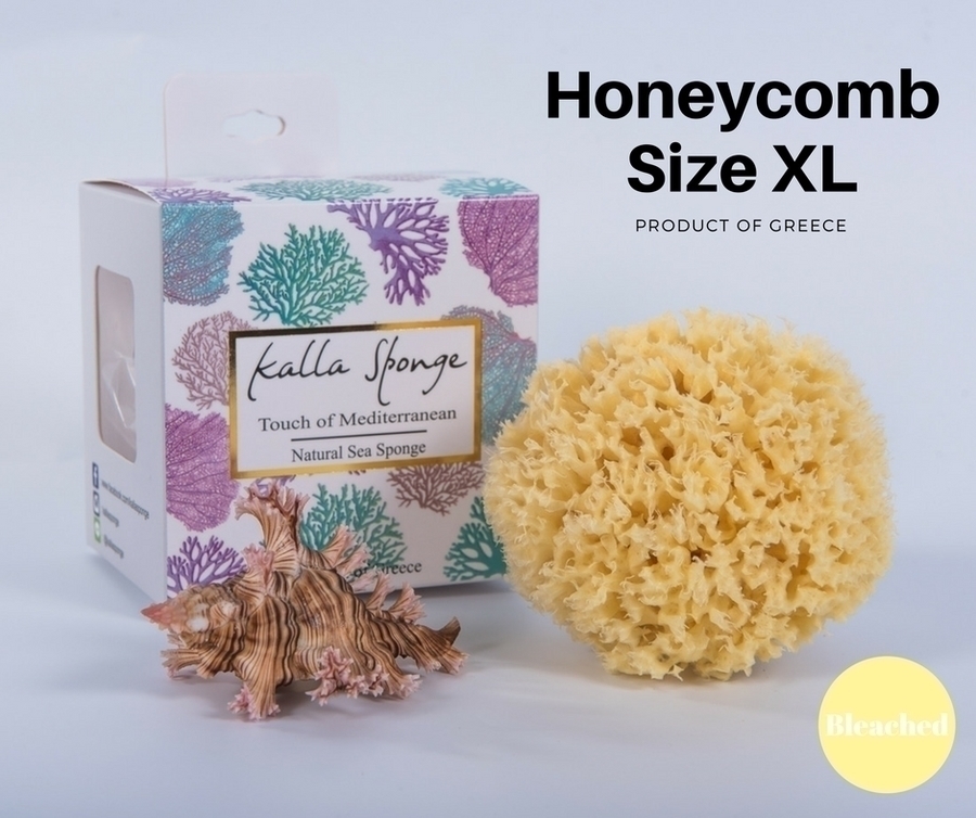 ฟองน้ำธรรมชาติ ชนิด Honeycomb ขนาด 15 สีเหลือง