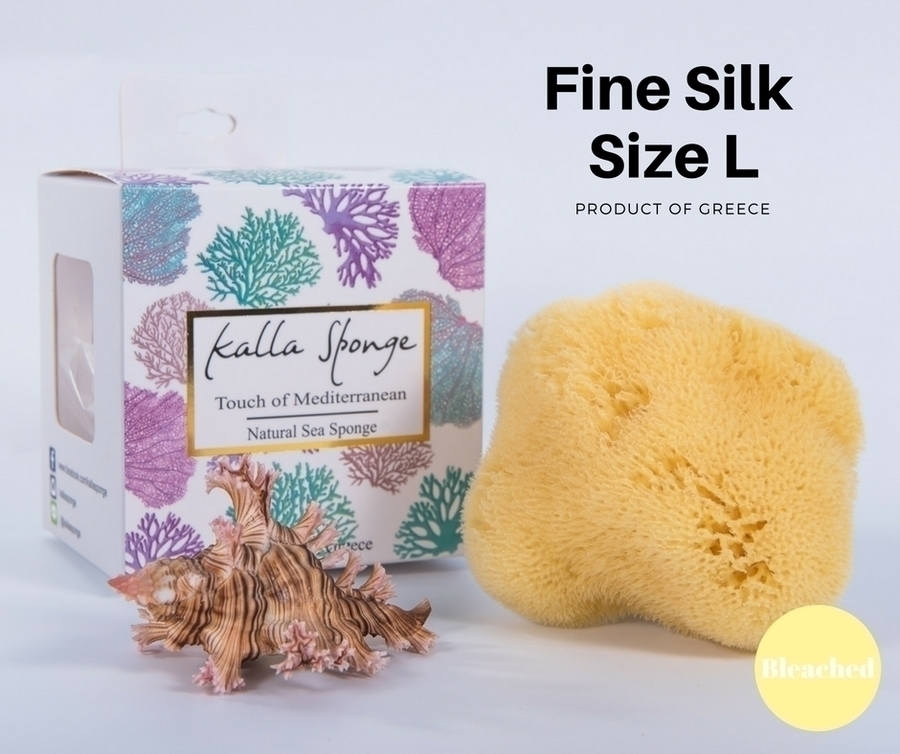 ฟองน้ำธรรมชาติ ชนิด Fine Silk ขนาด 12 สีเหลือง