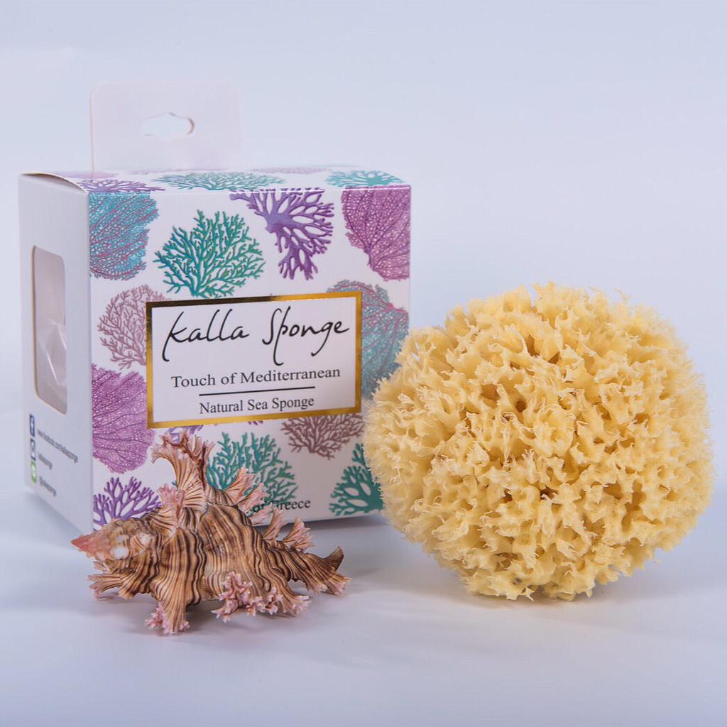 ฟองน้ำธรรมชาติ ชนิด Honeycomb ขนาด M สีเหลือง